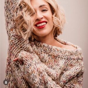 Marled Multicolor Oversize Knit Sweater